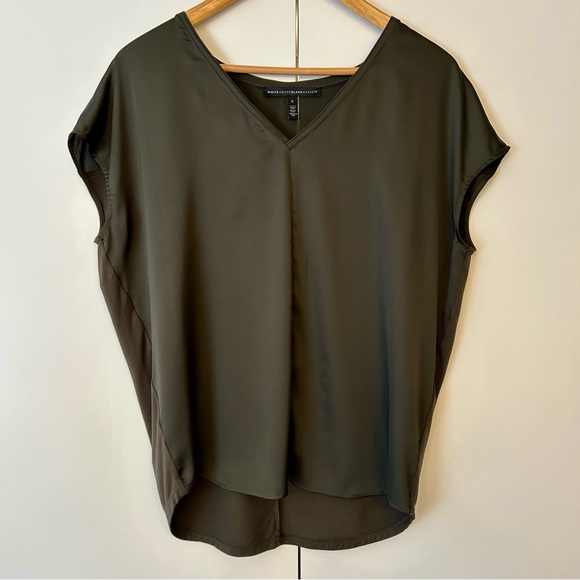 White House Black Market dark green shirt size S - Picture 1 of 7